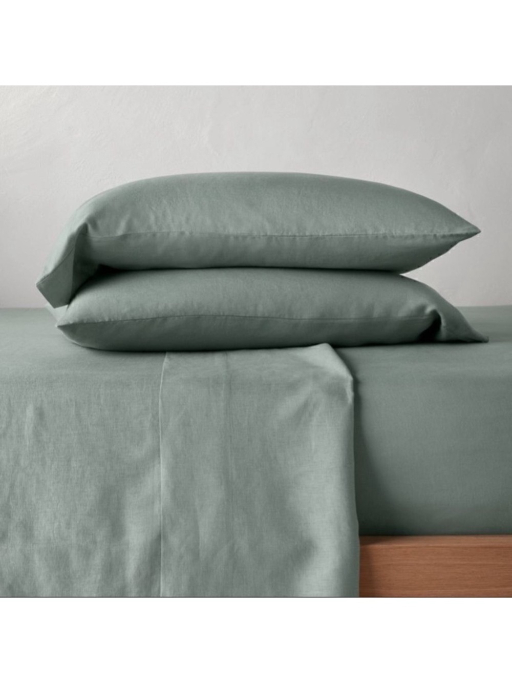 Casaluna Supima Soft Washed Sage Green Pillowcase Set - Home Bedding